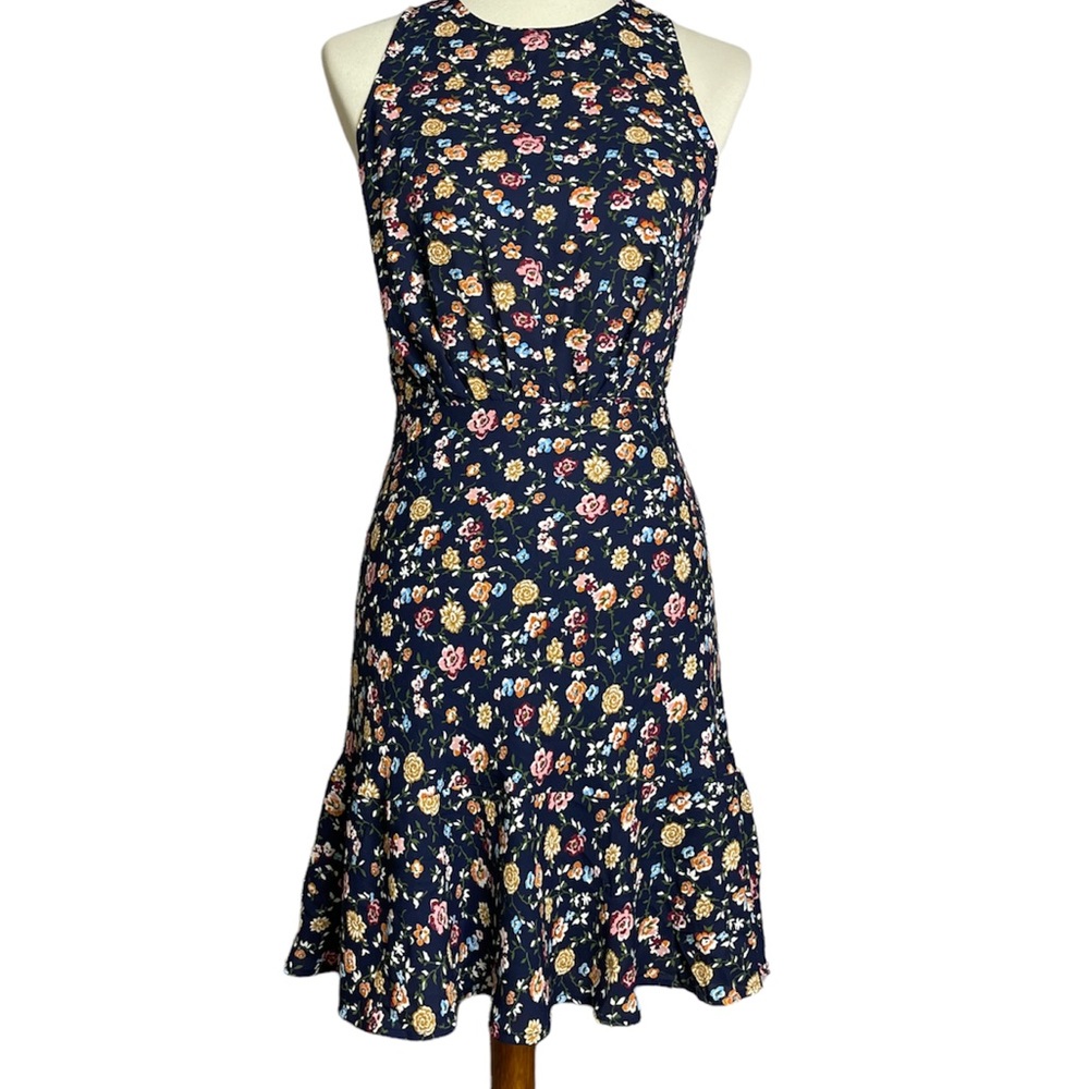 J.crew Mercantile Women’s Sz 6 Ruched Waist Sheath Sleeveless Floral Ditsy Dress